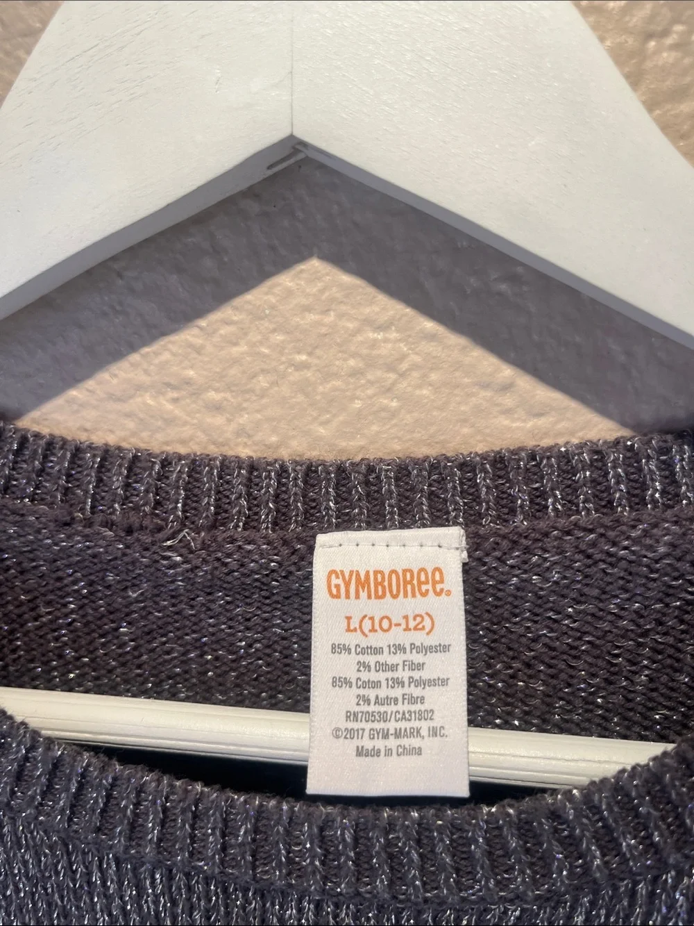 Gymboree Girl’s Silver Gray Sparkly Sweater Size Large 10-12